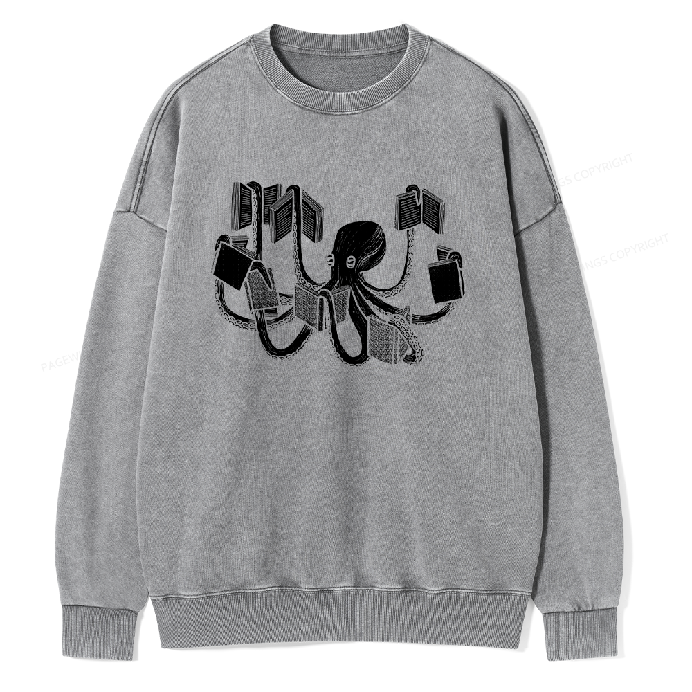 Pagewings Armed With Knowledge Unisex Washed Sweatshirt