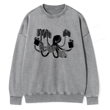 Pagewings Armed With Knowledge Unisex Washed Sweatshirt