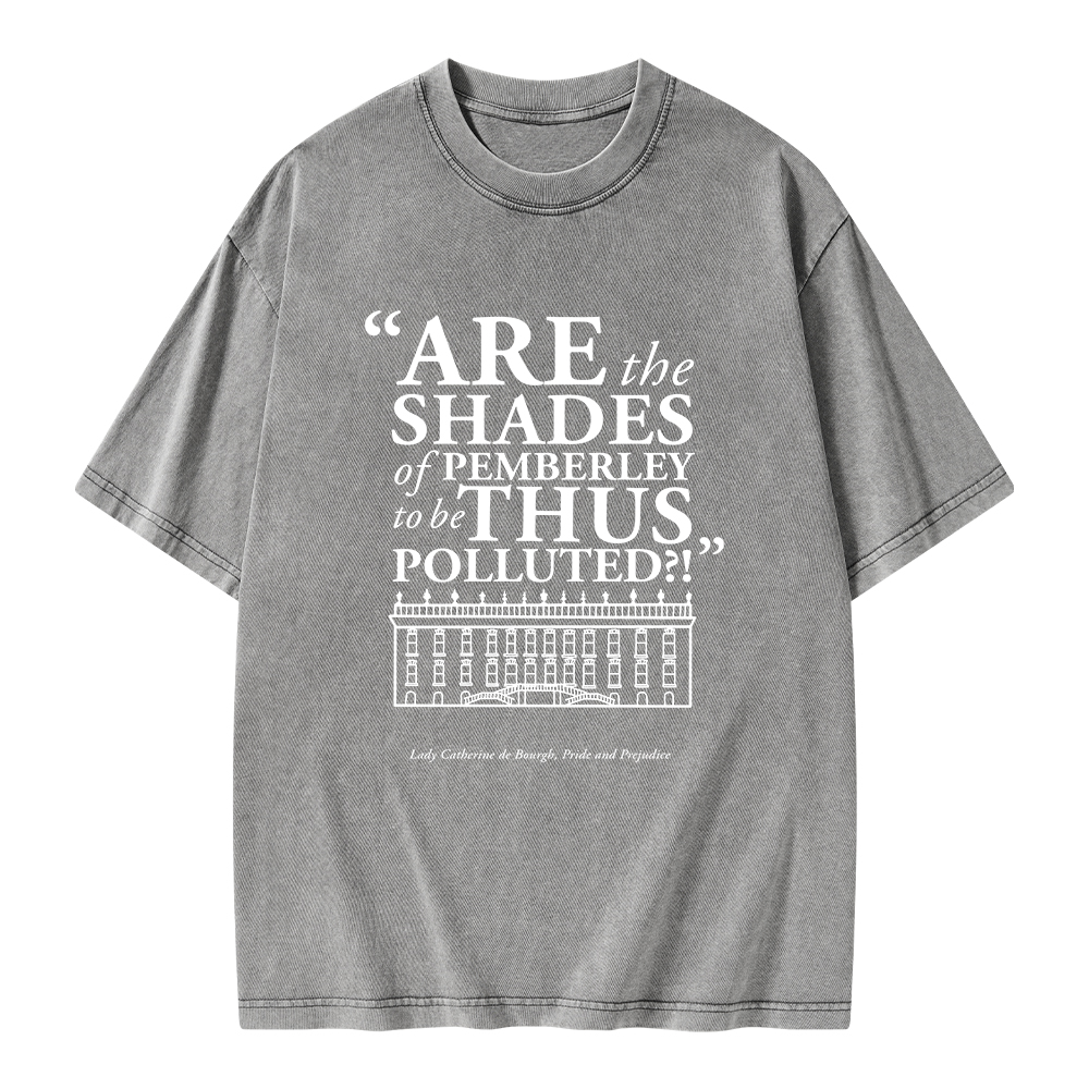 Pagewings Are The Shades Of Pemberley To Be Thus Polluted Unisex Washed T-shirt