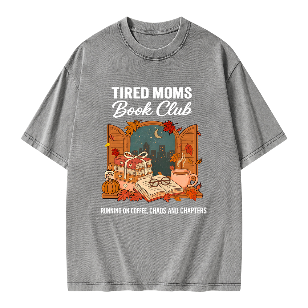 Pagewings Tired Moms Book Club Unisex Washed T-shirt