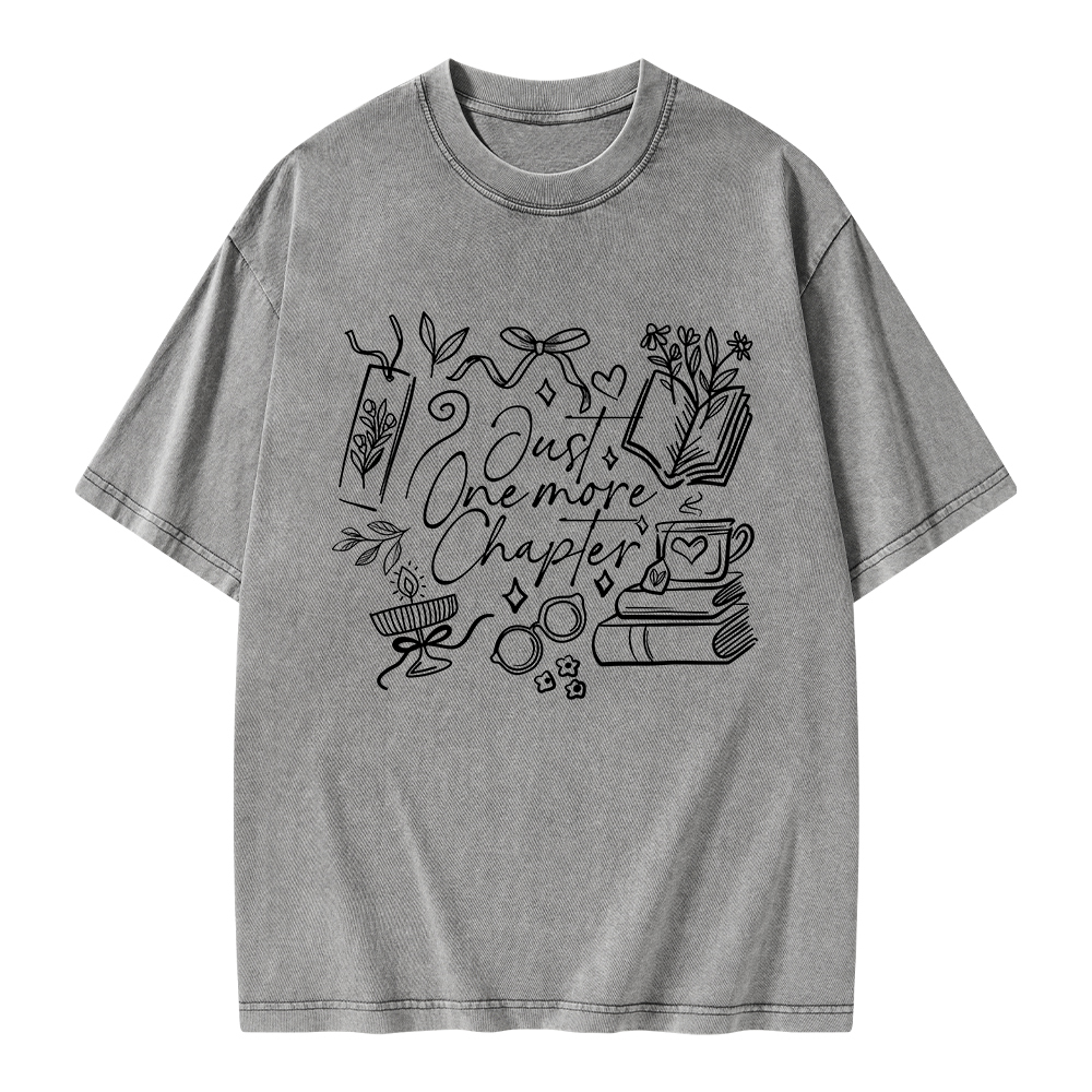 Pagewings Just one more chapter Unisex Washed T-shirt