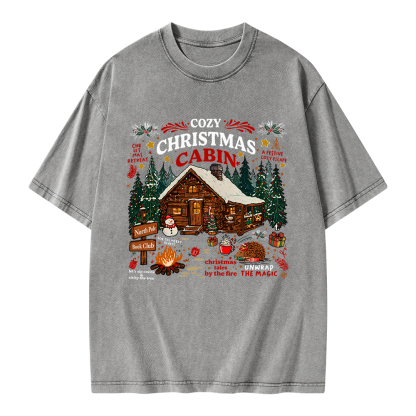 Pagewings Cozy Christmas Reading Unisex Washed T-shirt