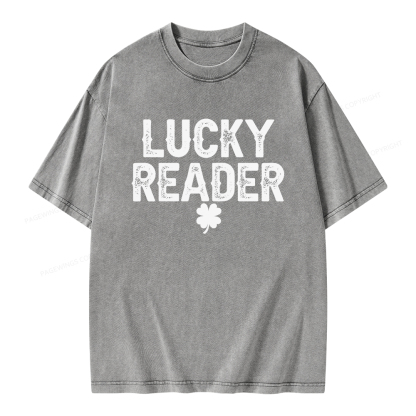 Pagewings Lucky and Lucky Fucker Graphic Tees Unisex Washed T-shirt