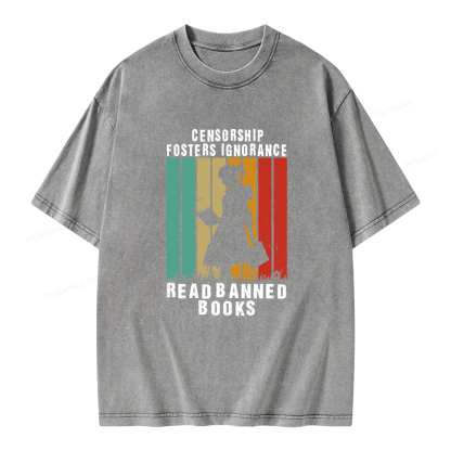 Pagewings Banned Books Vintage T-Shirt Unisex Washed T-shirt