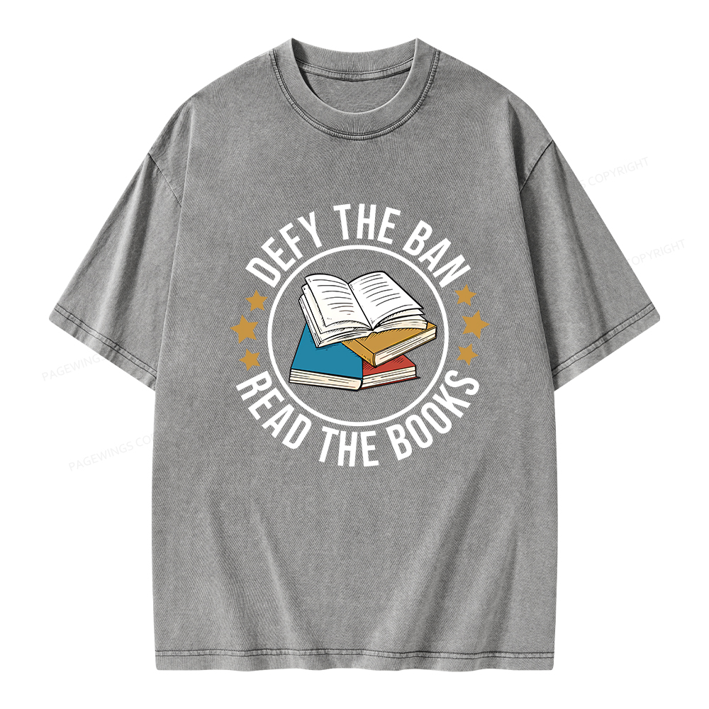 Pagewings Read Banned Books T-Shirt Unisex Washed T-shirt