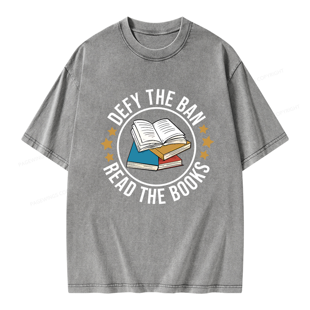 Pagewings Read Banned Books T-Shirt Unisex Washed T-shirt