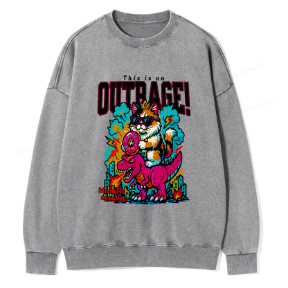 Pagewings This Is An Outrage Unisex Washed Sweatshirt