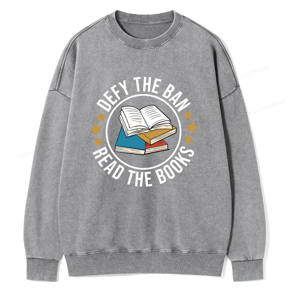 Pagewings Read Banned Books T-Shirt Unisex Washed Sweatshirt