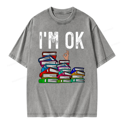 Pagewings Librarian Book Reader Funny Book Lover T Shirts Unisex Washed T-shirt