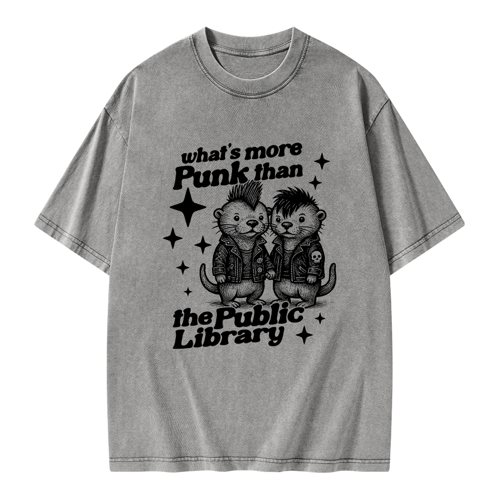 Pagewings What’s More Punk Than The Public Library Unisex Washed T-shirt