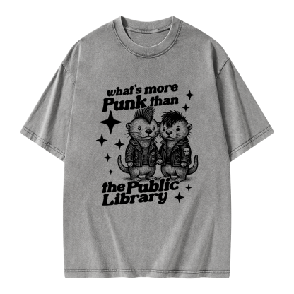 Pagewings What’s More Punk Than The Public Library Unisex Washed T-shirt