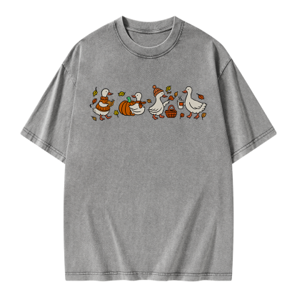 Pagewings Cozy Fall Thanksgiving Unisex Washed T-shirt