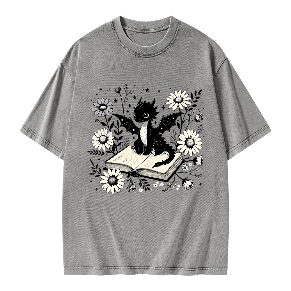 Pagewings Bookworm Dragon Unisex Washed T-shirt