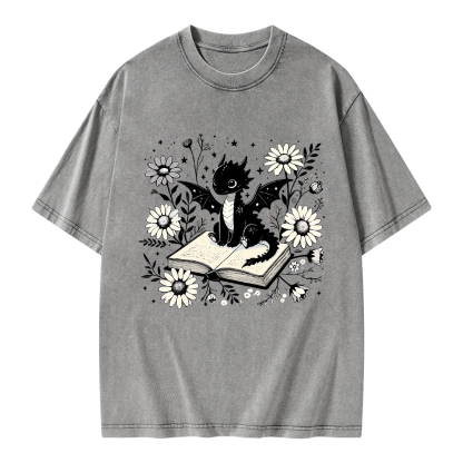 Pagewings Bookworm Dragon Unisex Washed T-shirt