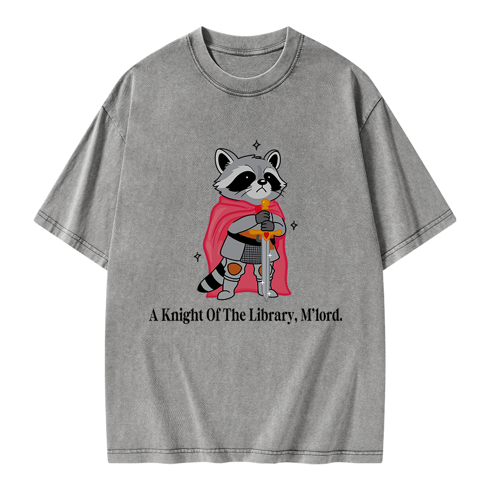 Pagewings A Knight Of The Library M’lord Unisex Washed T-shirt