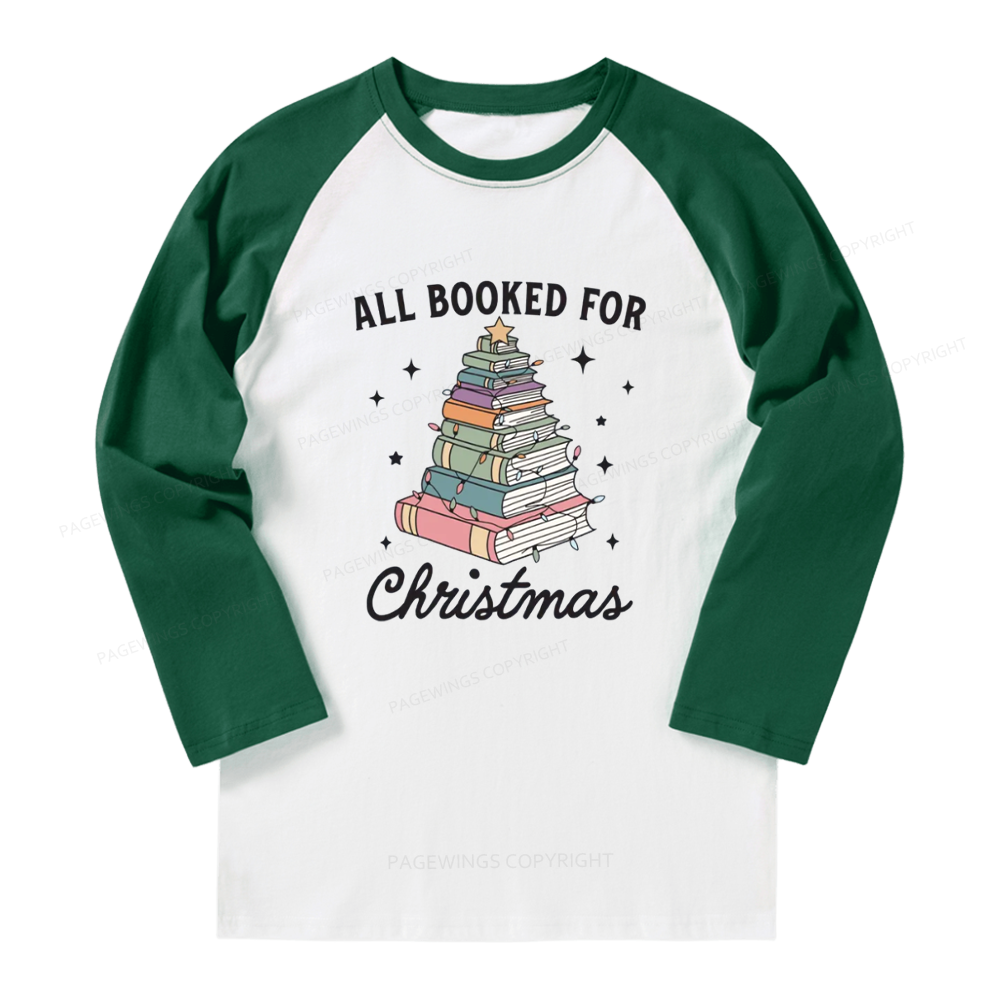 Pagewings All Booked For Christmas Long Sleeve Raglan T-shirt