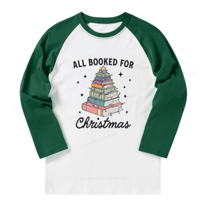 Pagewings All Booked For Christmas Long Sleeve Raglan T-shirt