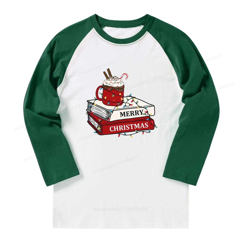 Pagewings Merry Christmas Long Sleeve Raglan T-shirt