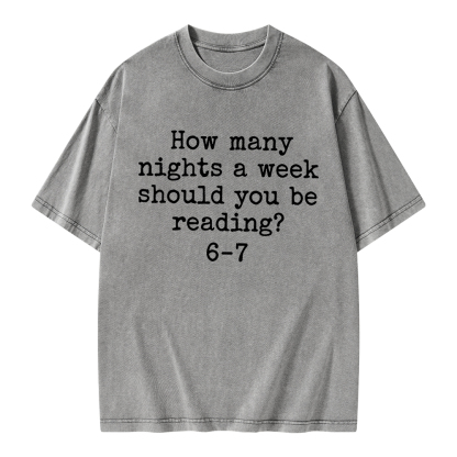 Pagewings How Many Nights A Week Should You Be Reading Unisex Washed T-shirt