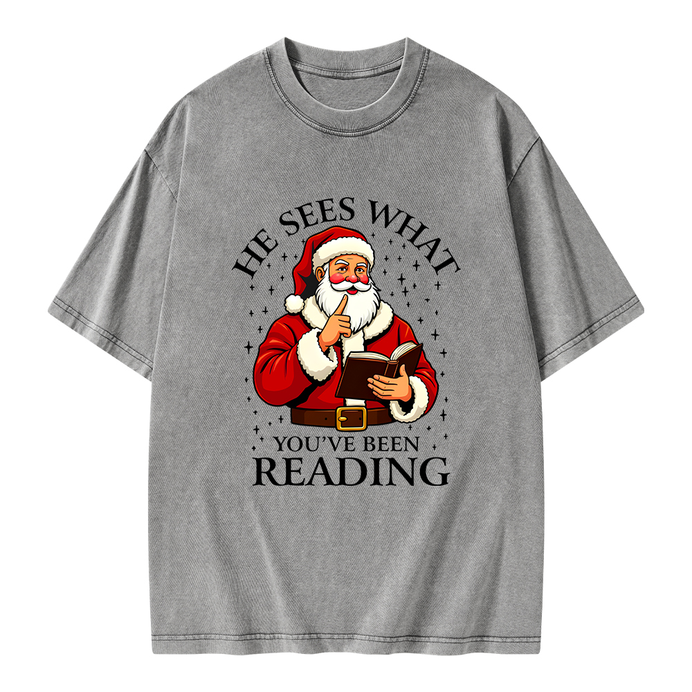 Pagewings He Sees What You've Been Reading Unisex Washed T-shirt