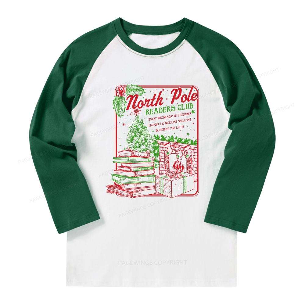 Pagewings Bookish Christmas Long Sleeve Raglan T-shirt