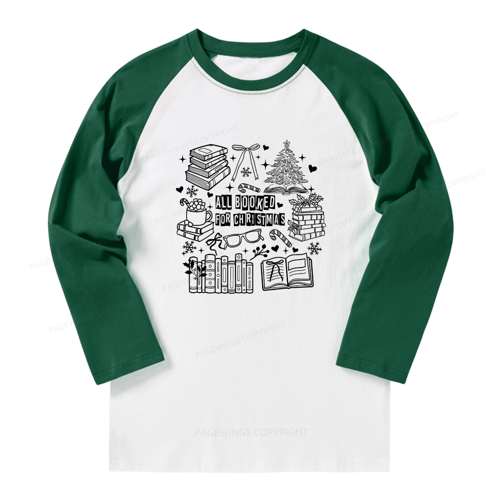 Pagewings All Booked For Christmas Long Sleeve Raglan T-shirt