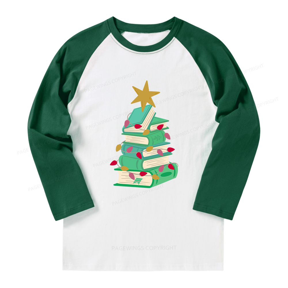 Pagewings Bookish Christmas Long Sleeve Raglan T-shirt