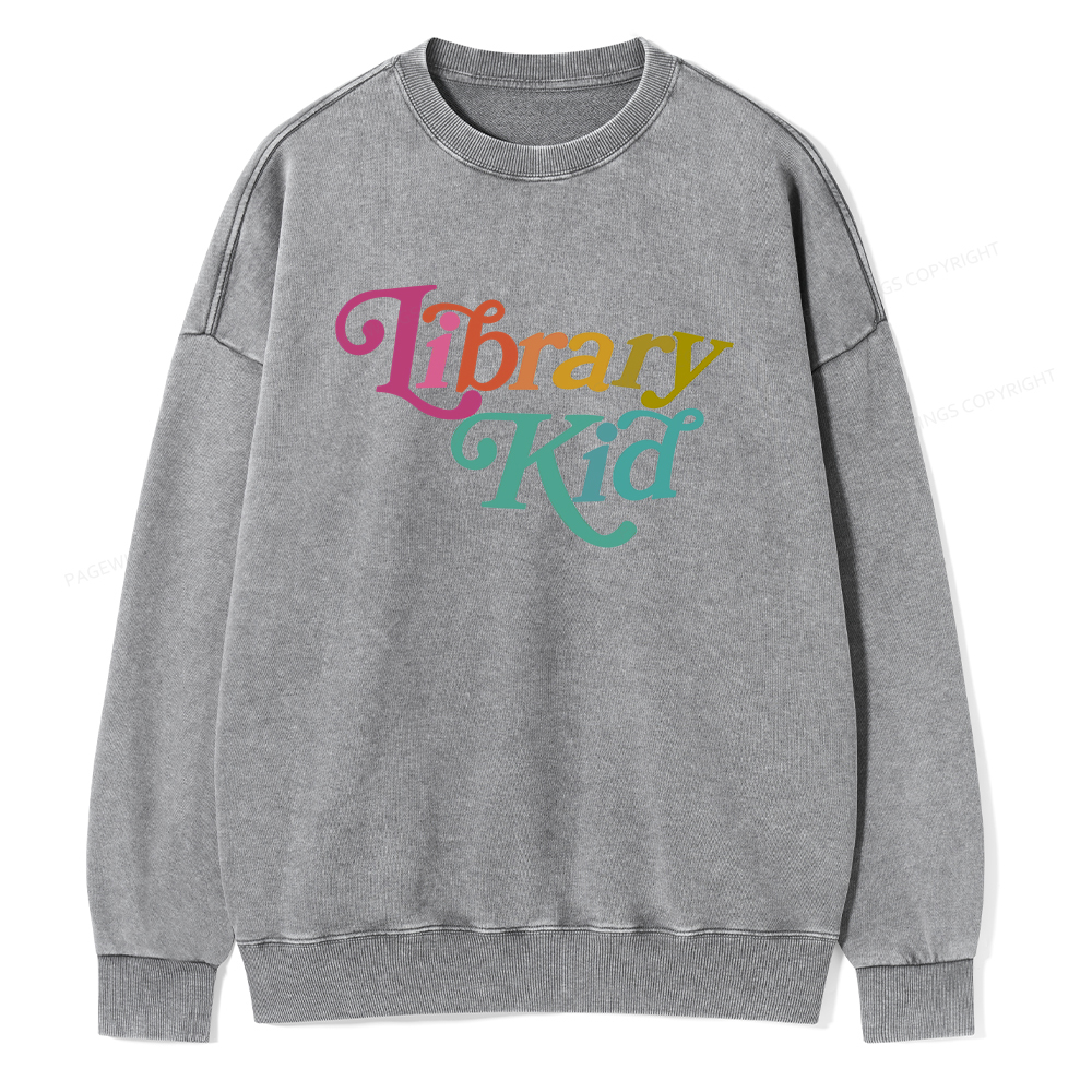 Pagewings Library Shirt Librarian Shirt Unisex Washed Sweatshirt