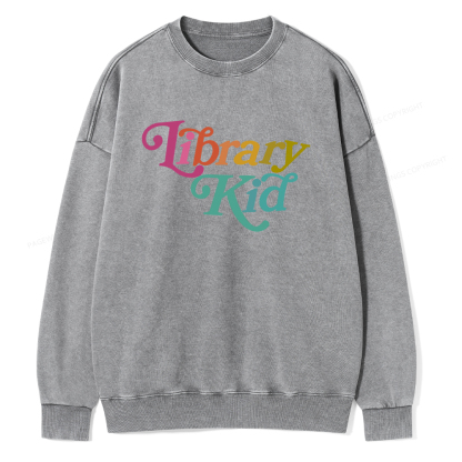 Pagewings Library Shirt Librarian Shirt Unisex Washed Sweatshirt