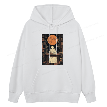 Pagewings Halloween Ghost Books Coffee Unisex Classic Hoodie