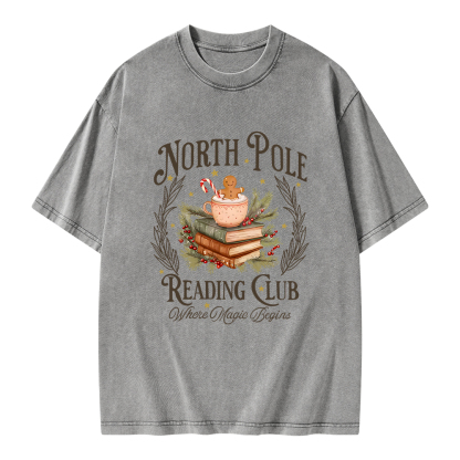 Pagewings North Pole Book Club Unisex Washed T-shirt
