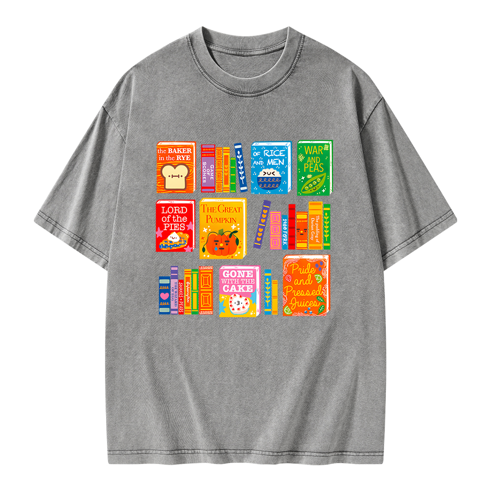 Pagewings Punny Books Unisex Washed T-shirt
