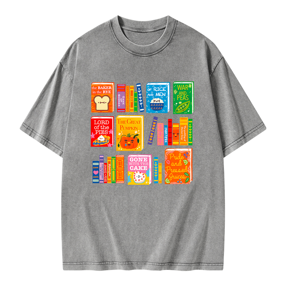 Pagewings Punny Books Unisex Washed T-shirt