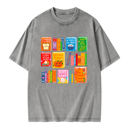 Pagewings Punny Books Unisex Washed T-shirt