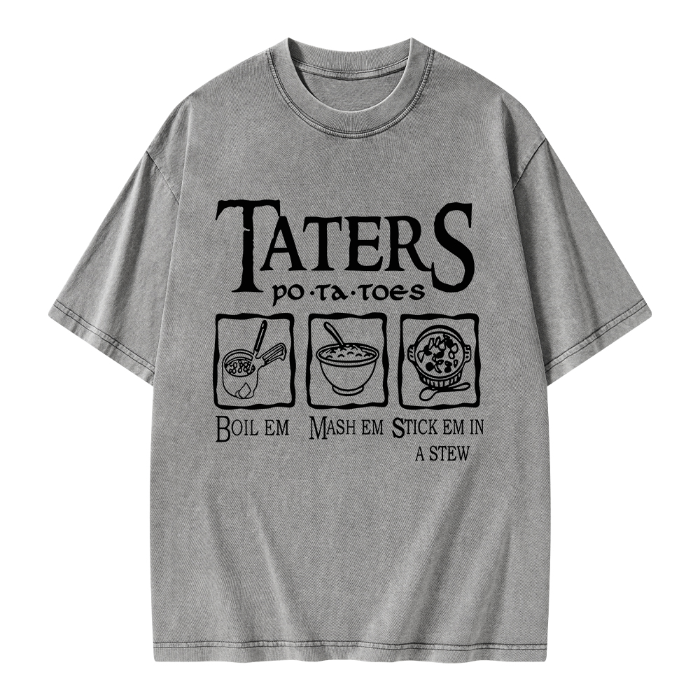 Pagewings Taters PoTaToes Unisex Washed T-shirt