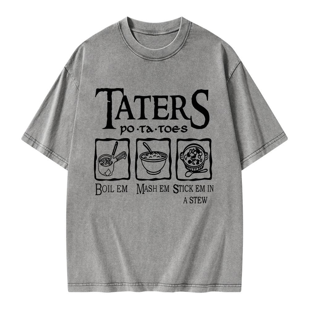 Pagewings Taters PoTaToes Unisex Washed T-shirt