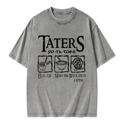 Pagewings Taters PoTaToes Unisex Washed T-shirt