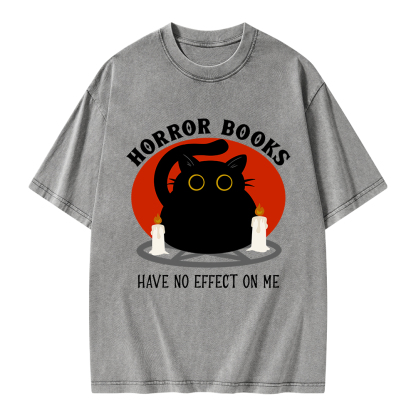 Pagewings Horror Books Have No Effect On Me Unisex Washed T-shirt