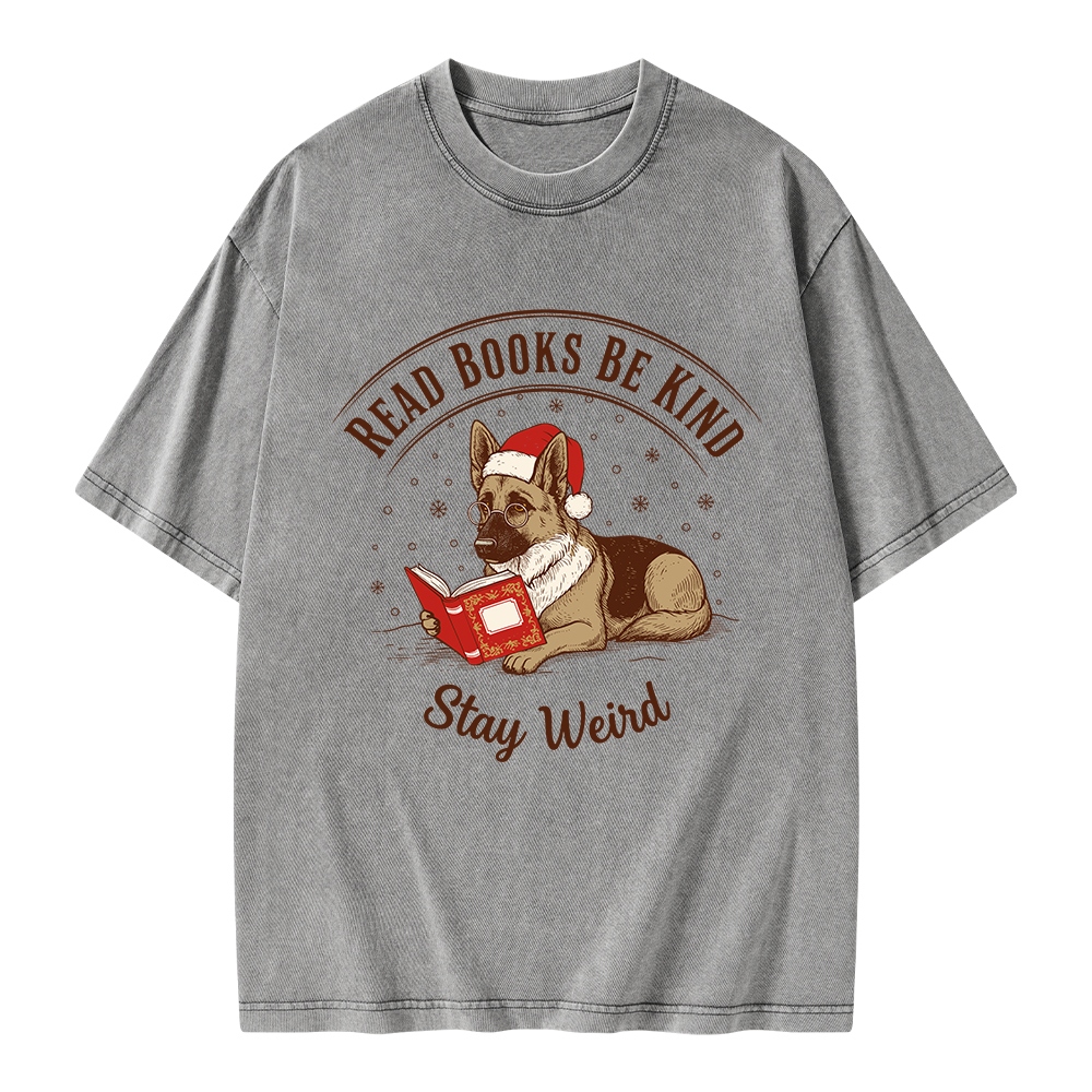 Pagewings Read Books Be Kind Stay Weird Unisex Washed T-shirt