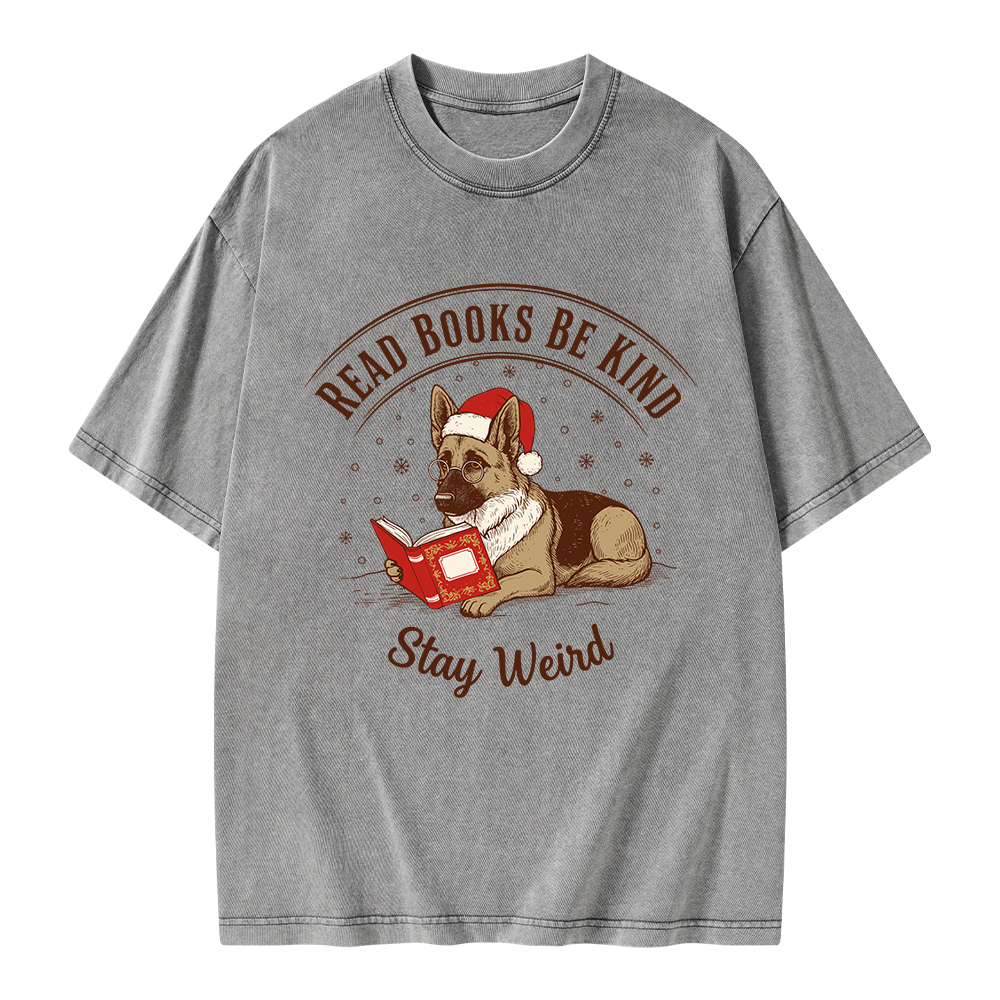 Pagewings Read Books Be Kind Stay Weird Unisex Washed T-shirt