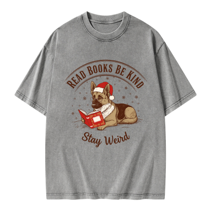 Pagewings Read Books Be Kind Stay Weird Unisex Washed T-shirt