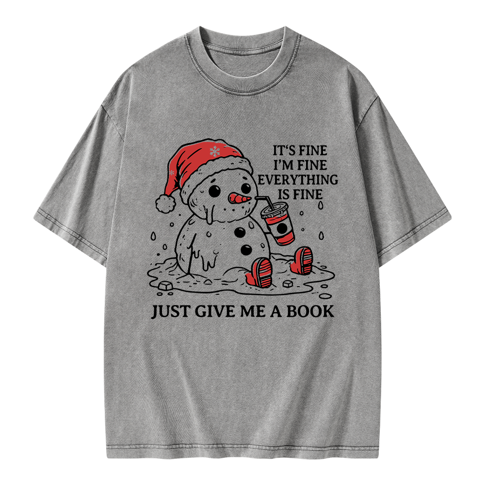 Pagewings Just Give Me A Book Unisex Washed T-shirt