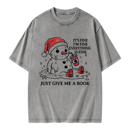 Pagewings Just Give Me A Book Unisex Washed T-shirt