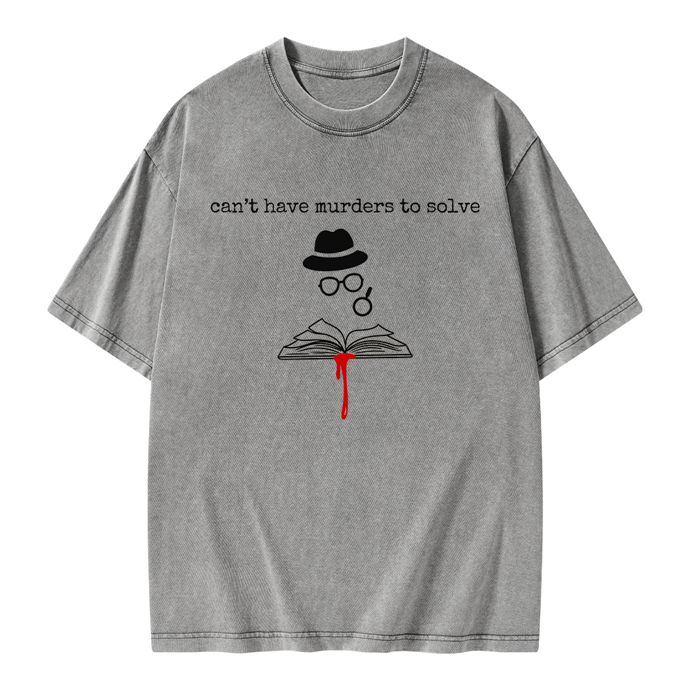 Pagewings Can’t Have Murders To Solve Unisex Washed T-shirt