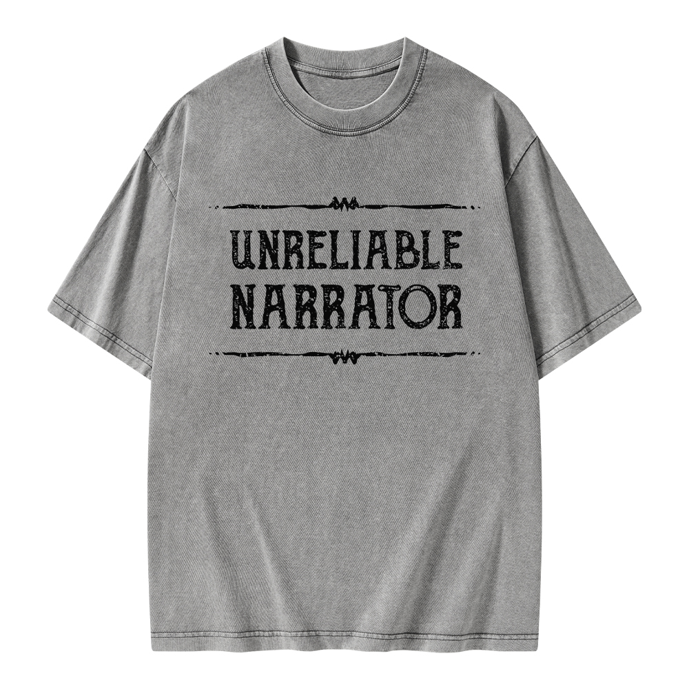 Pagewings Unreliable Narrator Unisex Washed T-shirt