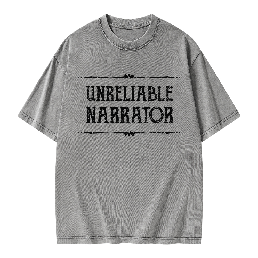 Pagewings Unreliable Narrator Unisex Washed T-shirt