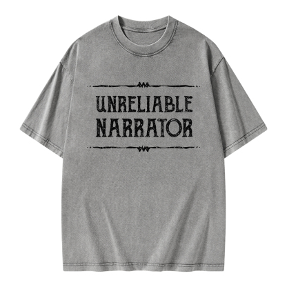 Pagewings Unreliable Narrator Unisex Washed T-shirt