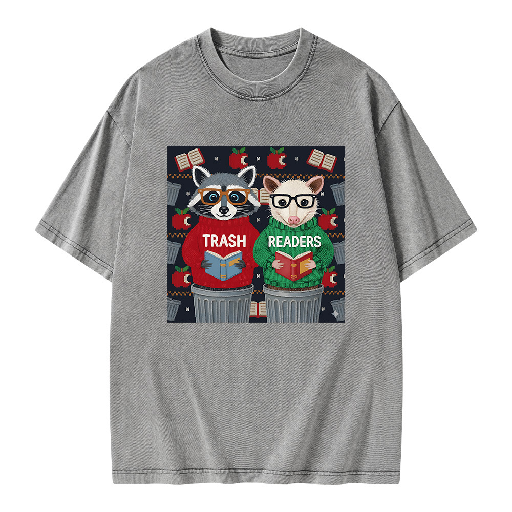 Pagewings Funny Book Lover Unisex Washed T-shirt