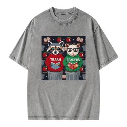 Pagewings Funny Book Lover Unisex Washed T-shirt