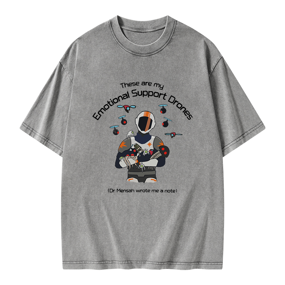 Pagewings These Are My Emotional Support Drones Unisex Washed T-shirt